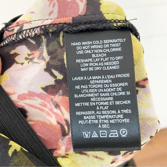 Urban Outfitters | Marisol Black Floral Hanky Hem Midi Skirt Size Medium - Picture 13 of 14